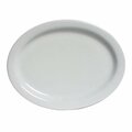 Tuxton China 9.75 in. x 7.25 in. Colorado Oval Platter - Porcelain White - 2 Dozen CLH-096